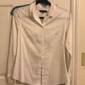 BR no iron fitted white button up blouse